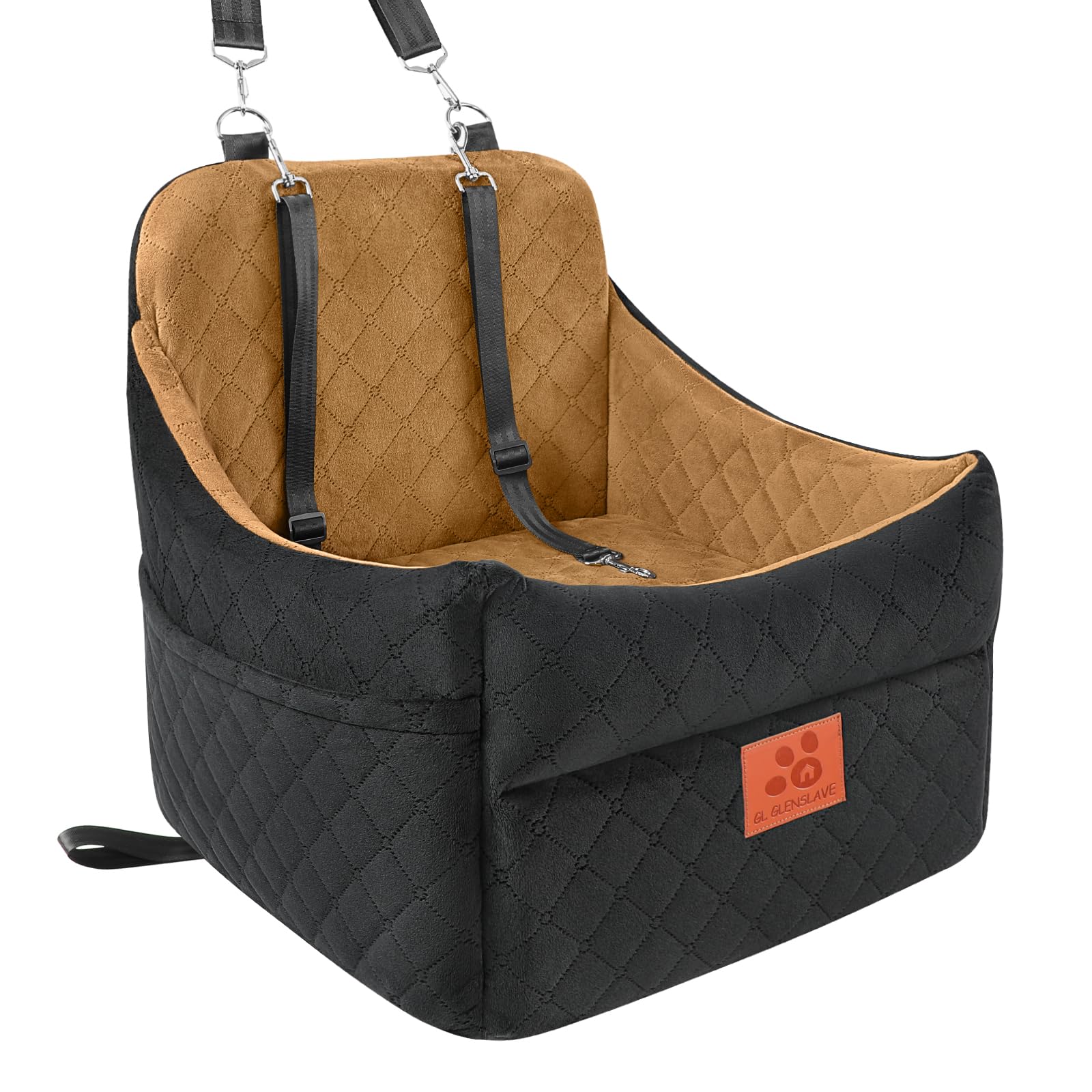 GL GLENSLAVE Dog Booster Seat in Black and Coffee