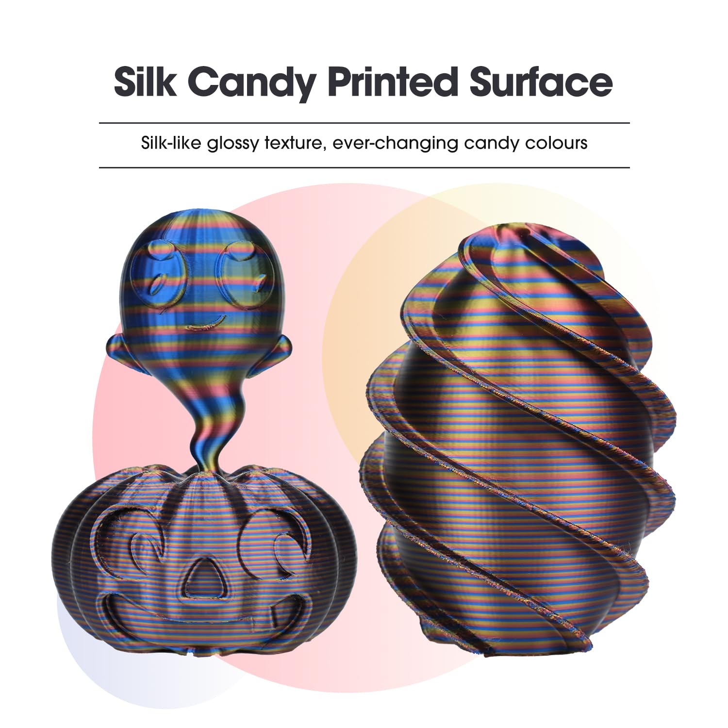 eSUN Silk Candy PLA Filament 1,75 mm, filamento setoso multicolore per stampanti 3D PLA, bobina da 1KG (2,2 LBS) con cambio graduale per stampanti 3D, Rosso oro blu
