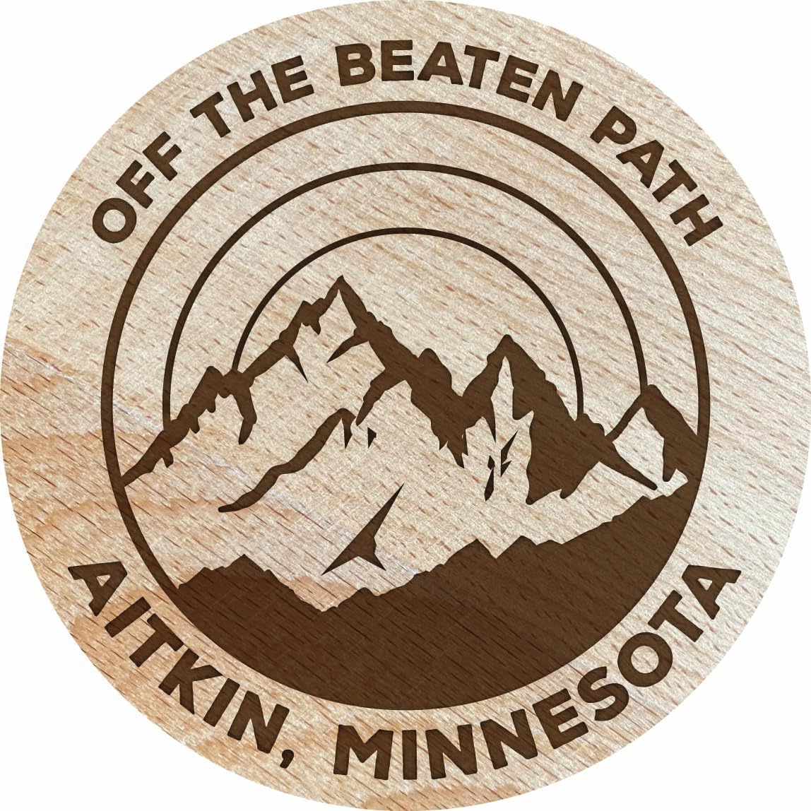 Aitkin Minnesota Souvenir Etched Wooden Coaster 3.5" x 3.5"-Inch 4-Pack