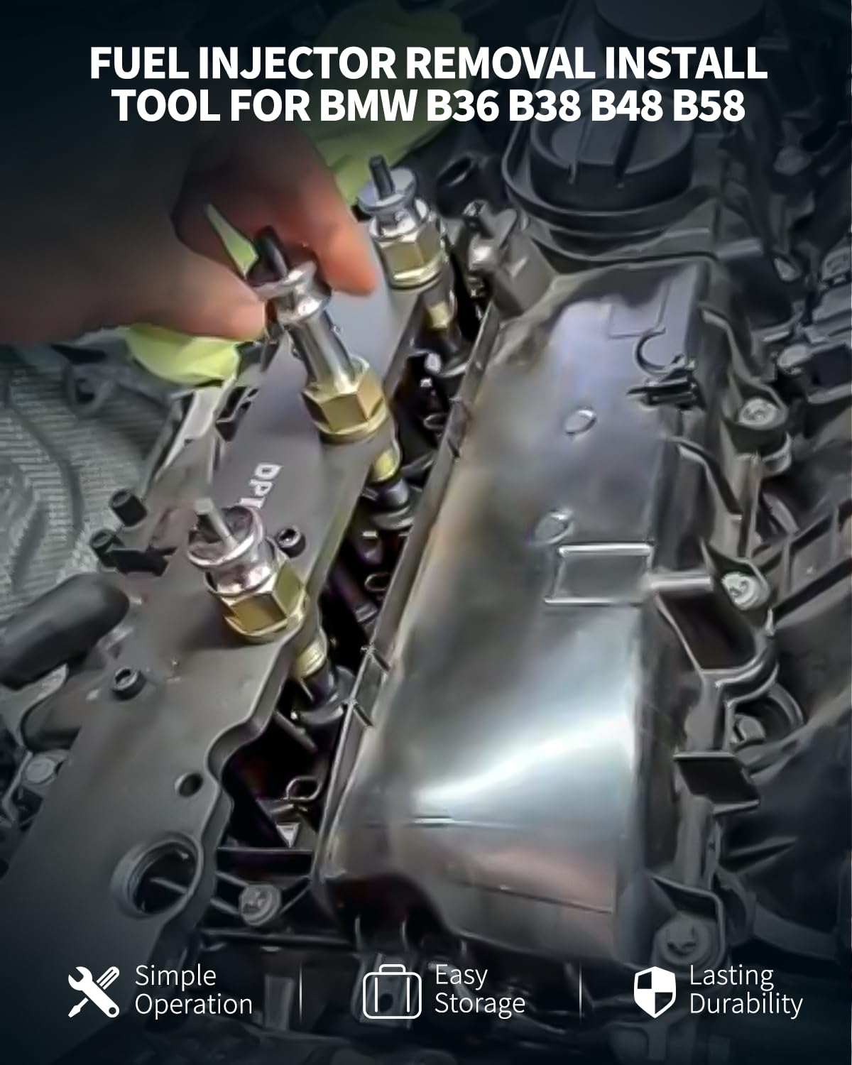 DPTOOL Estrattore iniettori, Kit di attrezzi per l'installazione della rimozione dell'iniettore del carburante per BMW B36 B38 B48