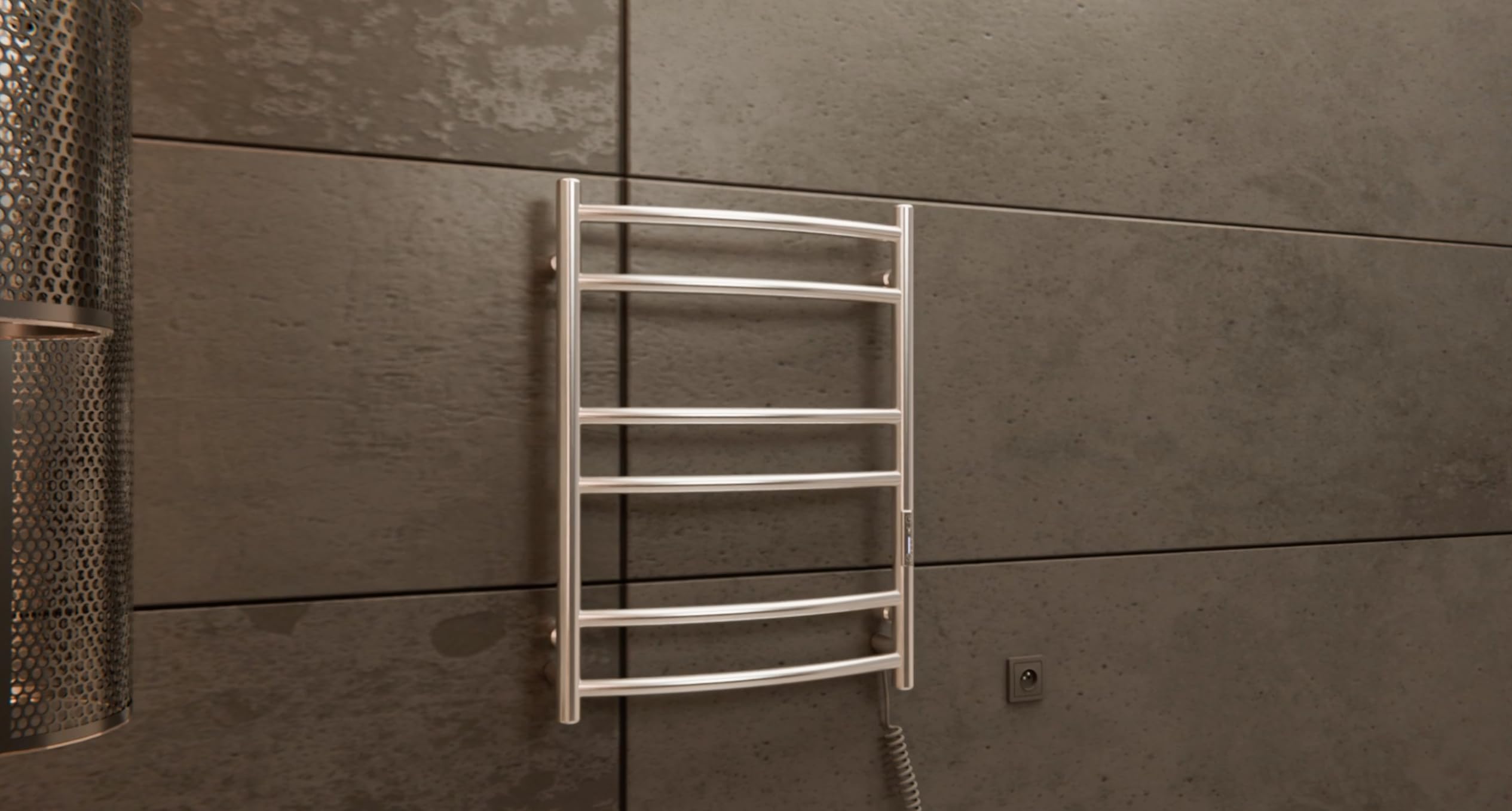 Podgrzewacz do ręczników ze stali nierdzewnej, 625 x 480 mm, grzejnik elektryczny do łazienki z timerem i termostatem, 84 W, IP44