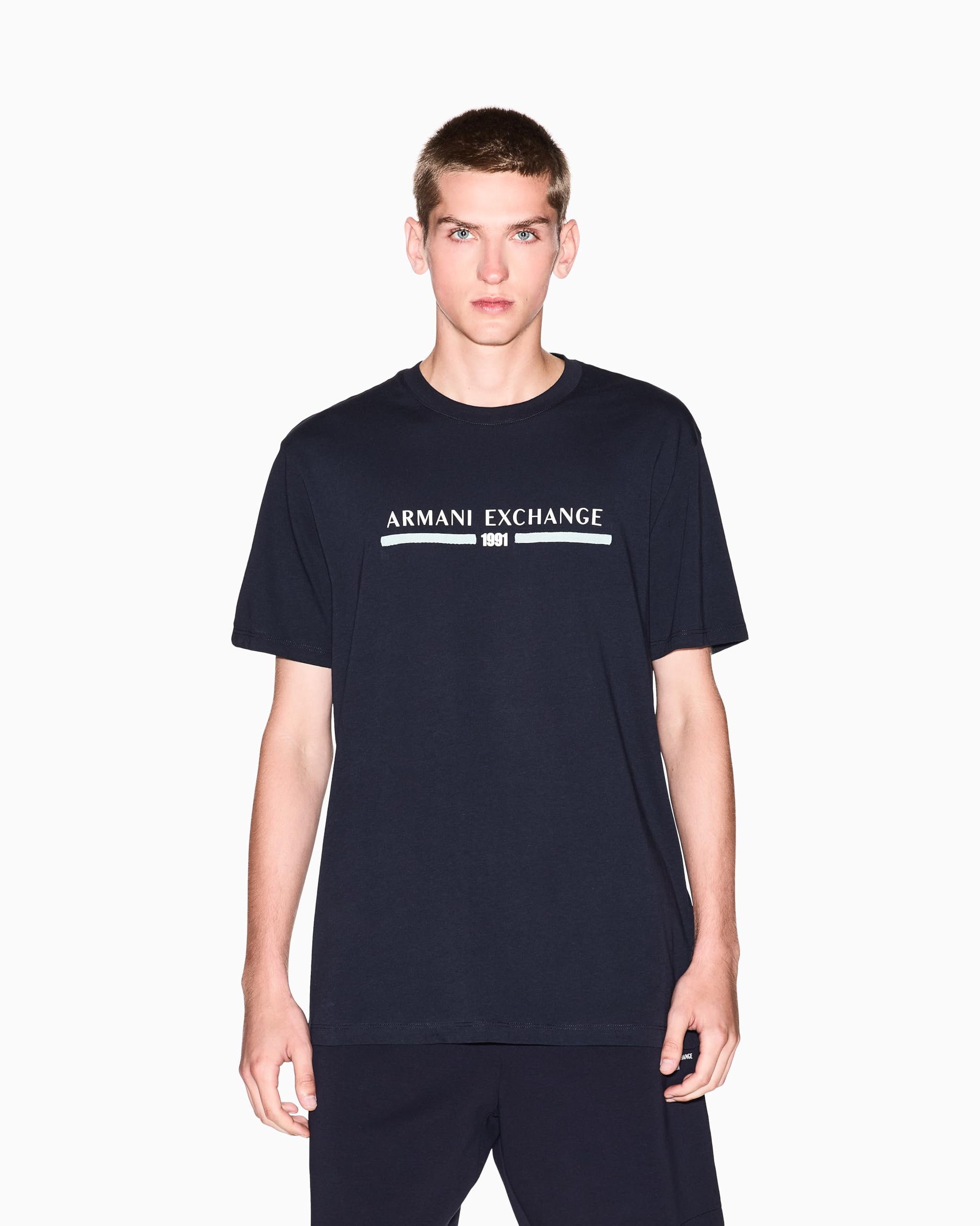 Armani Exchange Center Text Logo Tee T-Shirt Uomo (Pacco da 1)