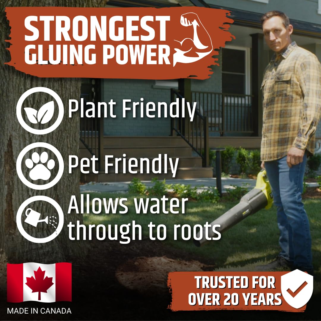 Liquid Rubber Mulch Glue & Garden Sprayer Bundle – Strong, Weatherproof Landscaping Adhesive 1 Gallon, 4 Pack + Pump Sprayer for Easy Application