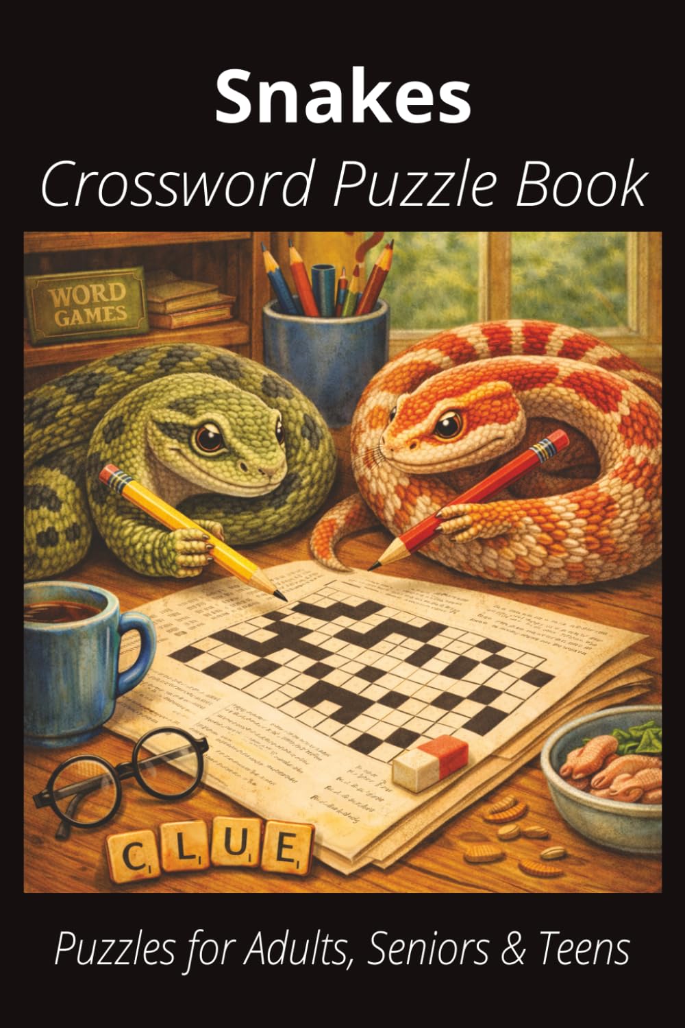 Snakes Crossword Puzzle Book: Easy-to-Read Crossword Puzzles About Snakes – Small Reptiles, Pets, Care, Fun Facts & More | 6x9”, 120 Pages – An ... Snake Lovers, Vacations, and Relaxing Moments