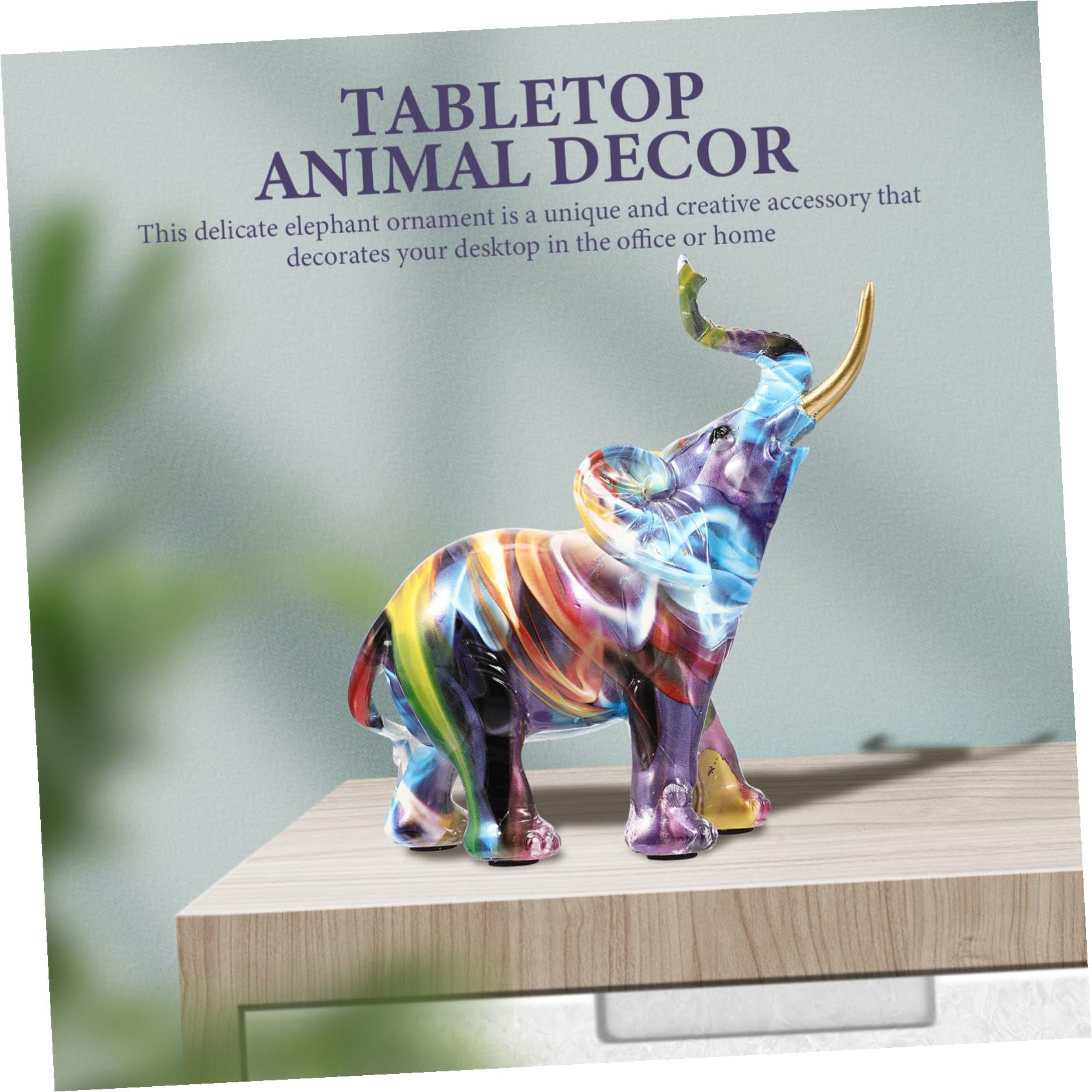 Estatua de Elefante de Resina Decorativa con Acabado Perlado Figura Artística Europea para Decoración de Hogar y Oficina Adorno Resistente y Elegante para Escritorio y Salón