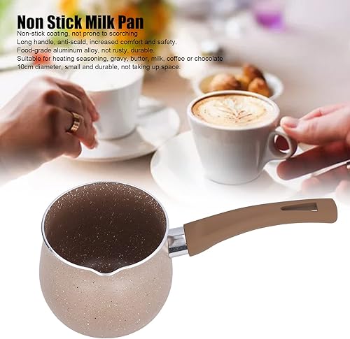 Miniatura 5 de Sartén de leche antiadherente ligera, diseño ergonómico, mini cafetera de leche para café, mantequilla, chocolate, juegos de té de 3.9 in, teteras y