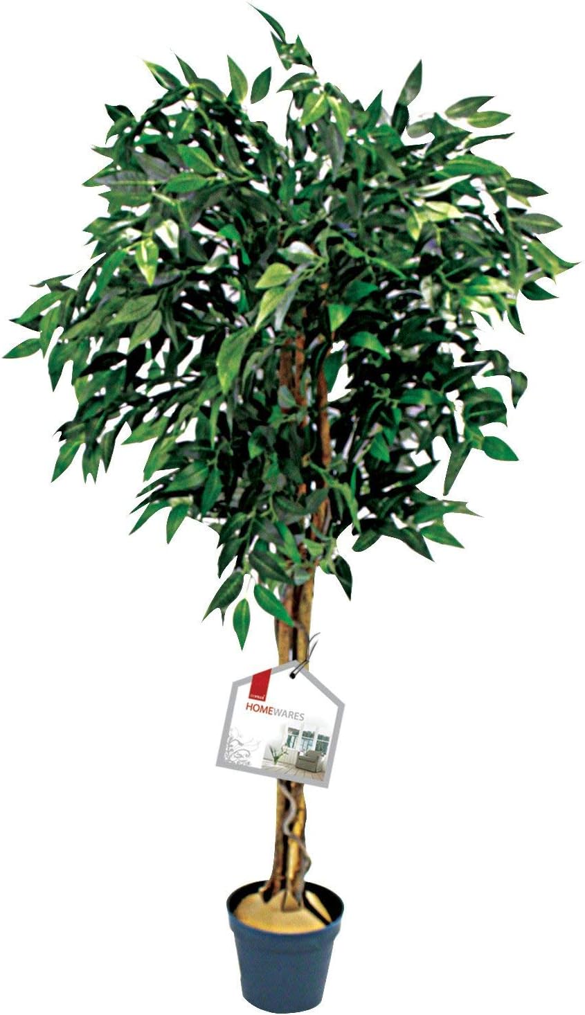 4ft Artificial Fig Tree, 1344 Realistic Leaves Green Pot Plant - De Vielle.