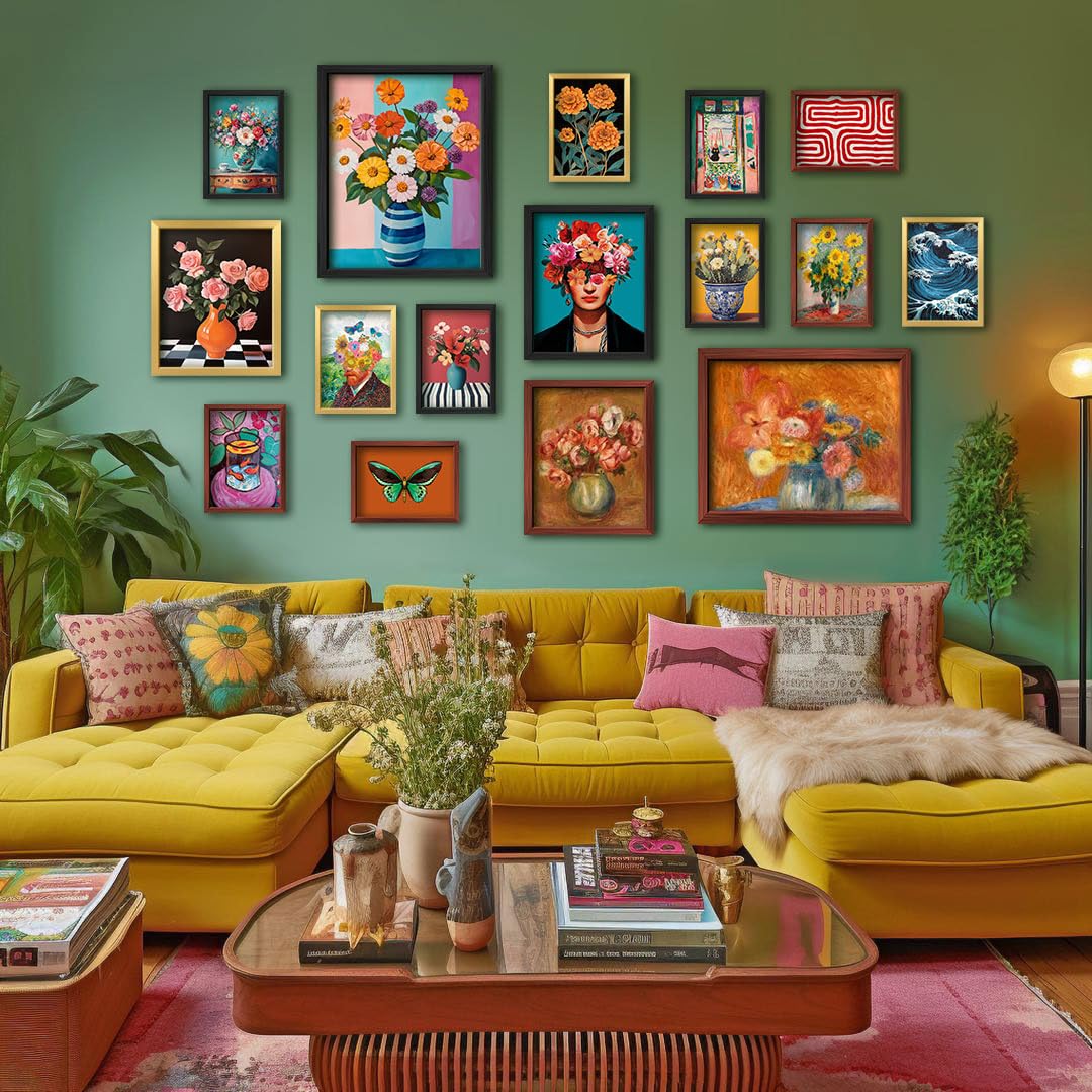 Amazon.com: ANERZA 16 PCS Eclectic Wall Art Decor, Mid Century