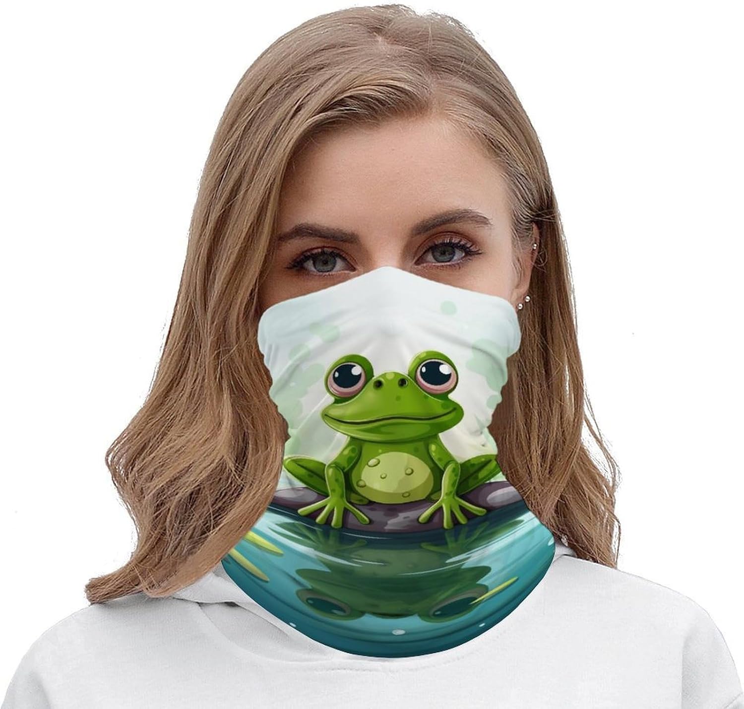 Sun UV Protection Neck Gaiter Upf 50+ Balaclava Ski Frog In A Pond Face Mask Summer Face Cover Scarf Breathable Bandana for Fishing Hunting Kayaking Hiking Cycling Outdoor Activities