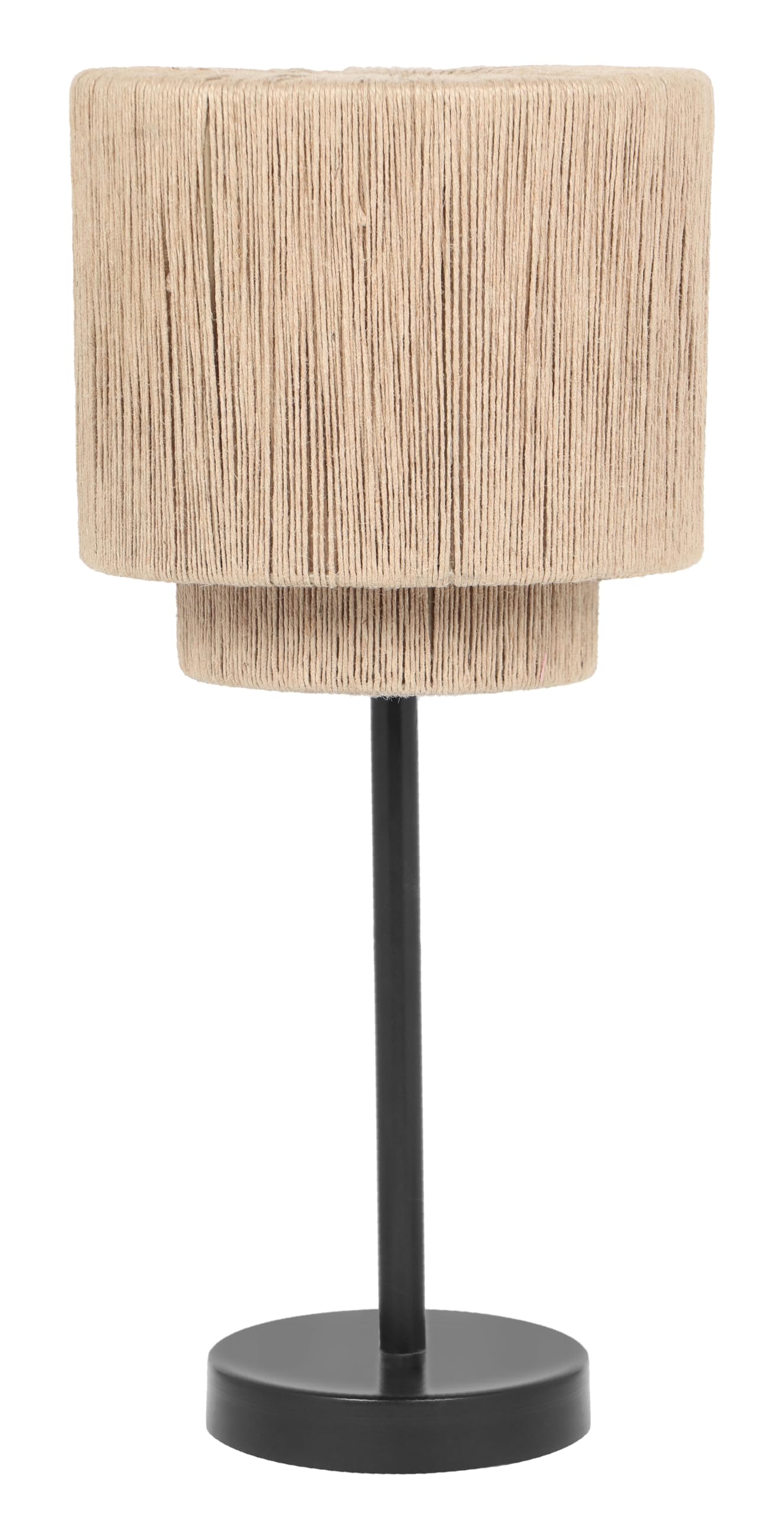 Trio Leuchten Tischleuchte Smilla 566800136, Metall Schwarz matt, Schirm Jute naturbelassen, exkl. 1x E27
