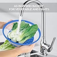 Vista 4 de Alfombrilla para microondas y cubierta de alimentos, 2 en 1, como soporte para tazón, cubierta para protector de salpicaduras, multiuso: Azul