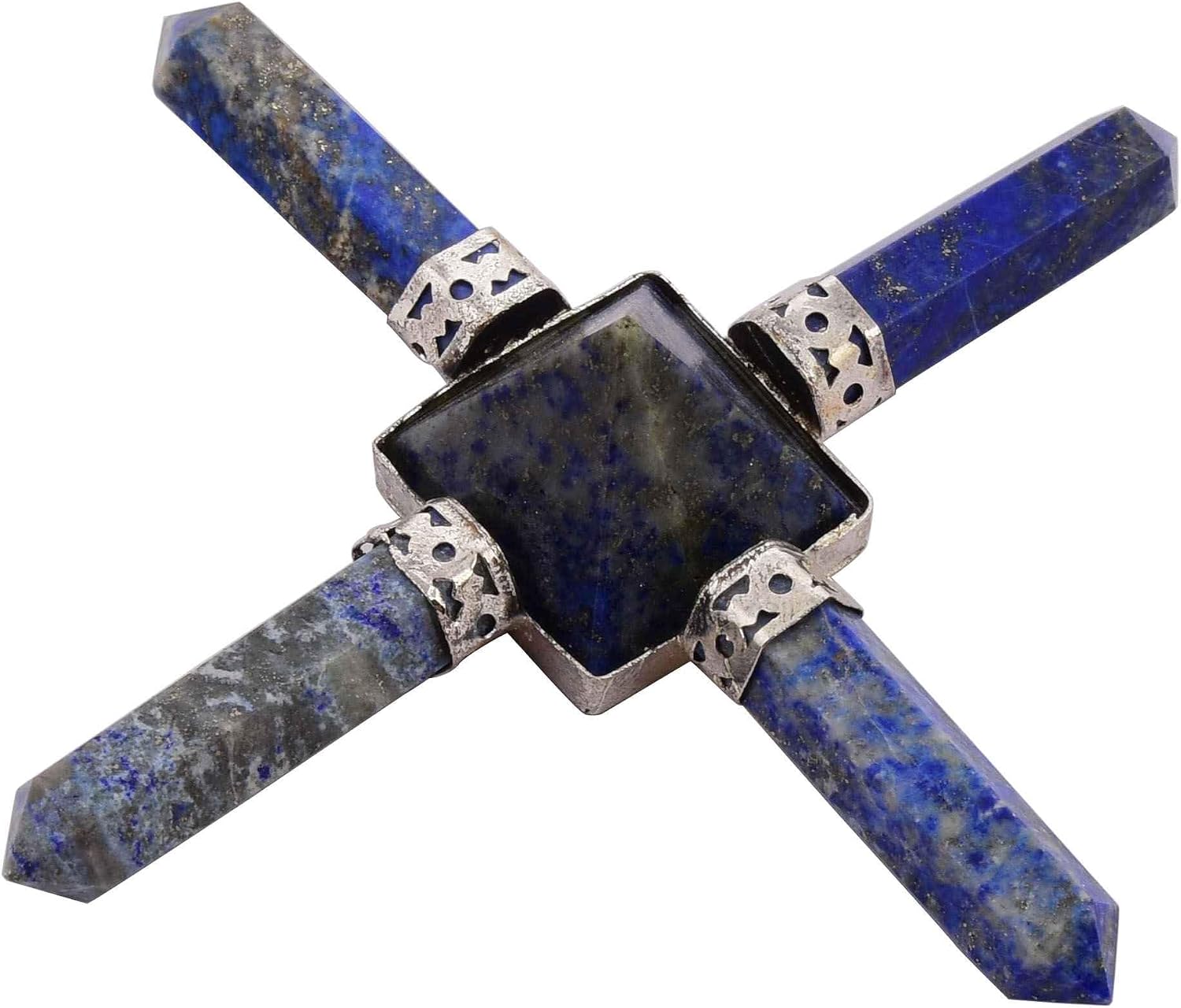 Blessfull Healing 4 Points Lapis Lazuli Reiki Generator Pyramid Stone Spiritual Gift
