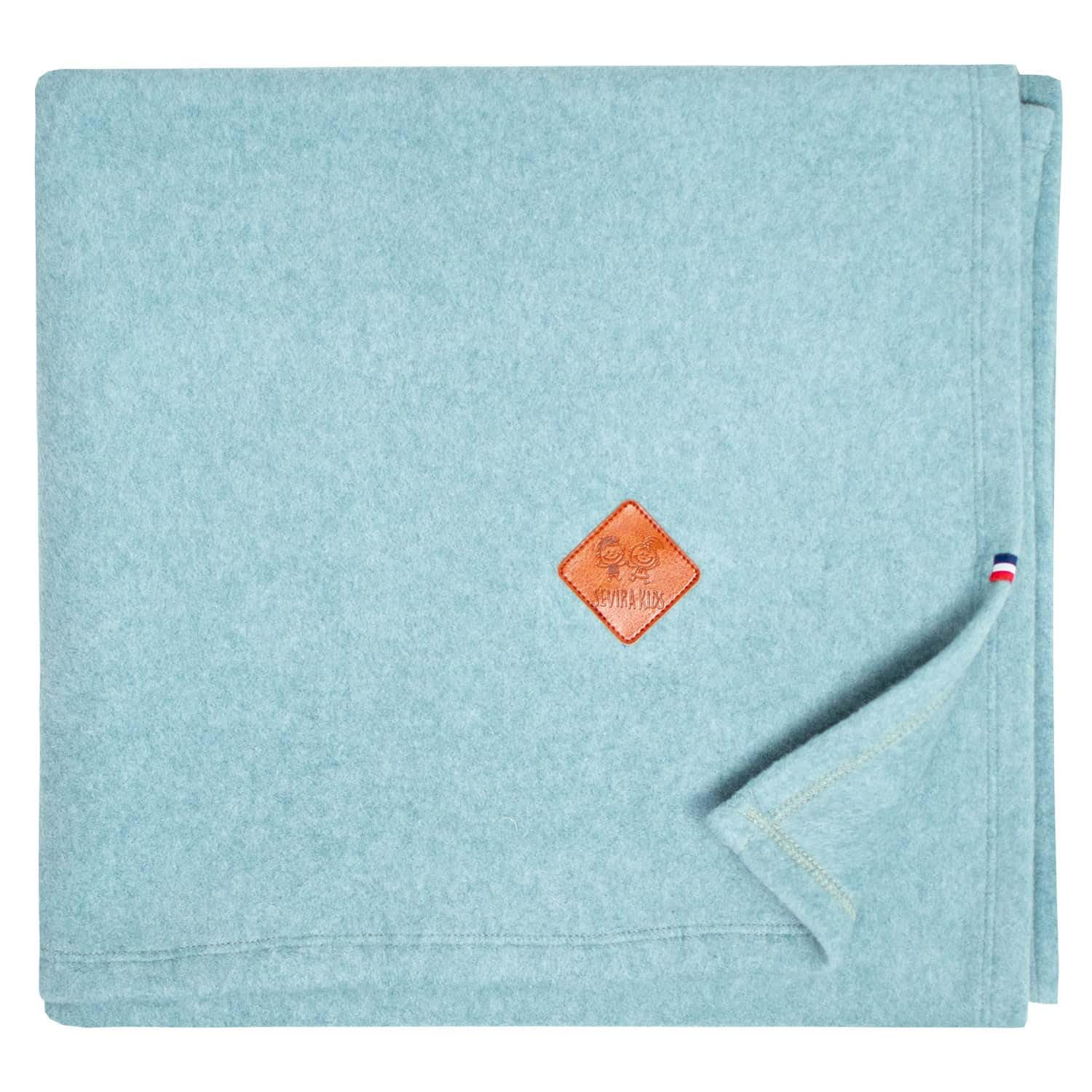 Sevira Kids | Couverture Polaire 100% Coton Ultra-Doux - 100x70 cm Vert Eucalyptus - Made in France