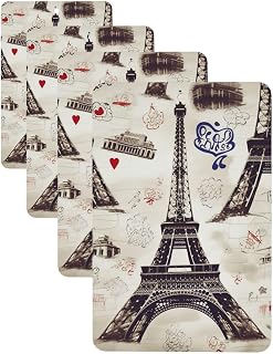 4 Pcs Car Air Fresheners French Paris Tour Eiffel Tower Hanging Air Freshener Fragrance Scented Cards for Car Interior Mirror Pendant Aromatherapy Tablets Gifts for Women Men