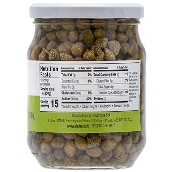 FRATELLI D'AMICO Capers, #9 Premium Quality Italian Capers in Brine