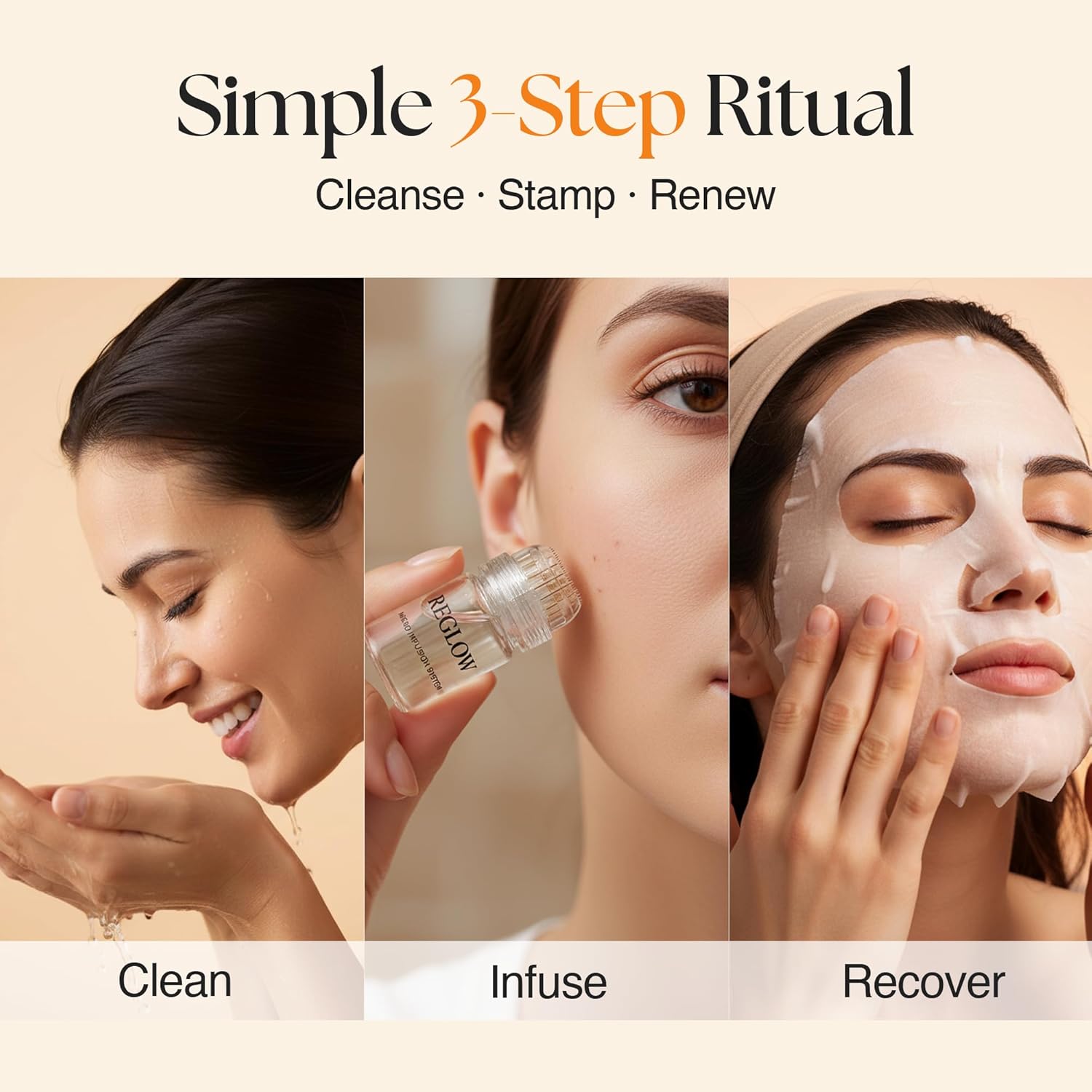 ReGlow Micro Infusion System for Face – 300% Deeper Absorption with 24K Gold Microneedling Tool + Serum (3 Months) – Firmer Radiant Skin, At-Home Treatment with Collagen Peptides & Hyaluronic Acid - Image 9