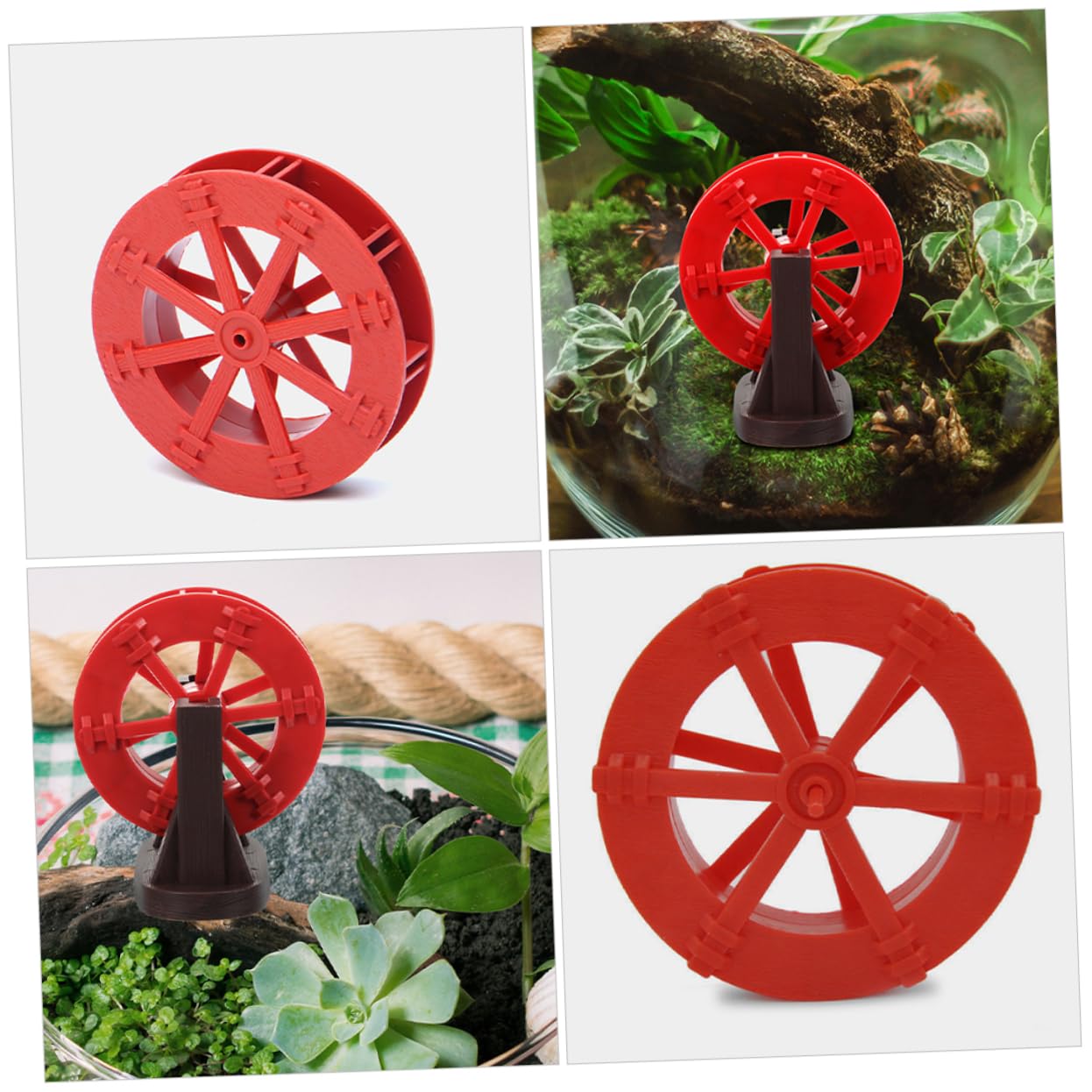 Happyyami Water Wheel Toy Accessories 8pcs Mini Water Wheel for Aquarium Rockery