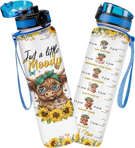 Miniatura 30 de Botella de seguimiento de agua de 32 oz, botella de agua para recordar beber, botella con marcador de tiempo, botella de agua motivacional aislada