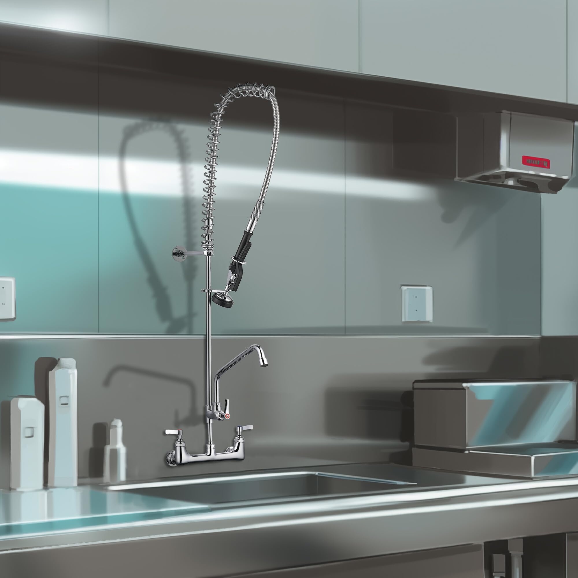 Aquaterior – Grifo de dos mandos de latón con accesorio extensible de 30,5 cm
