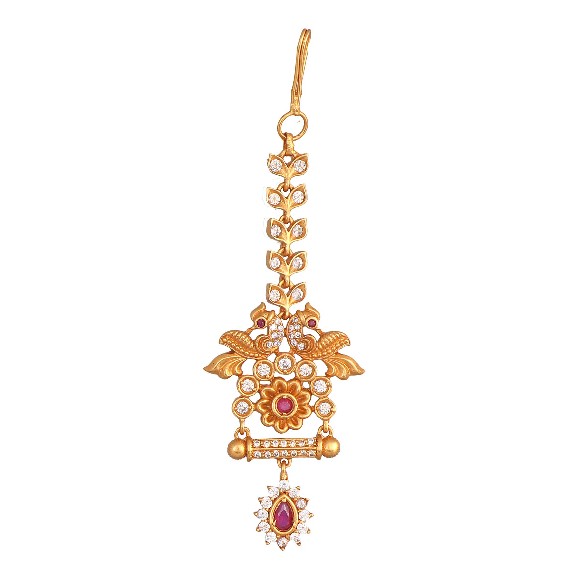 Tarinika Antique Gold Plated Madhavi Maang Tikka with Peacock Design - Wedding Mang Tika for Women - Perfect for Ethnic occasion | Traditional temple nethi chutti - 1 year warranty* (B08L9QX2QM) Amazon Price History, Amazon Price Tracker