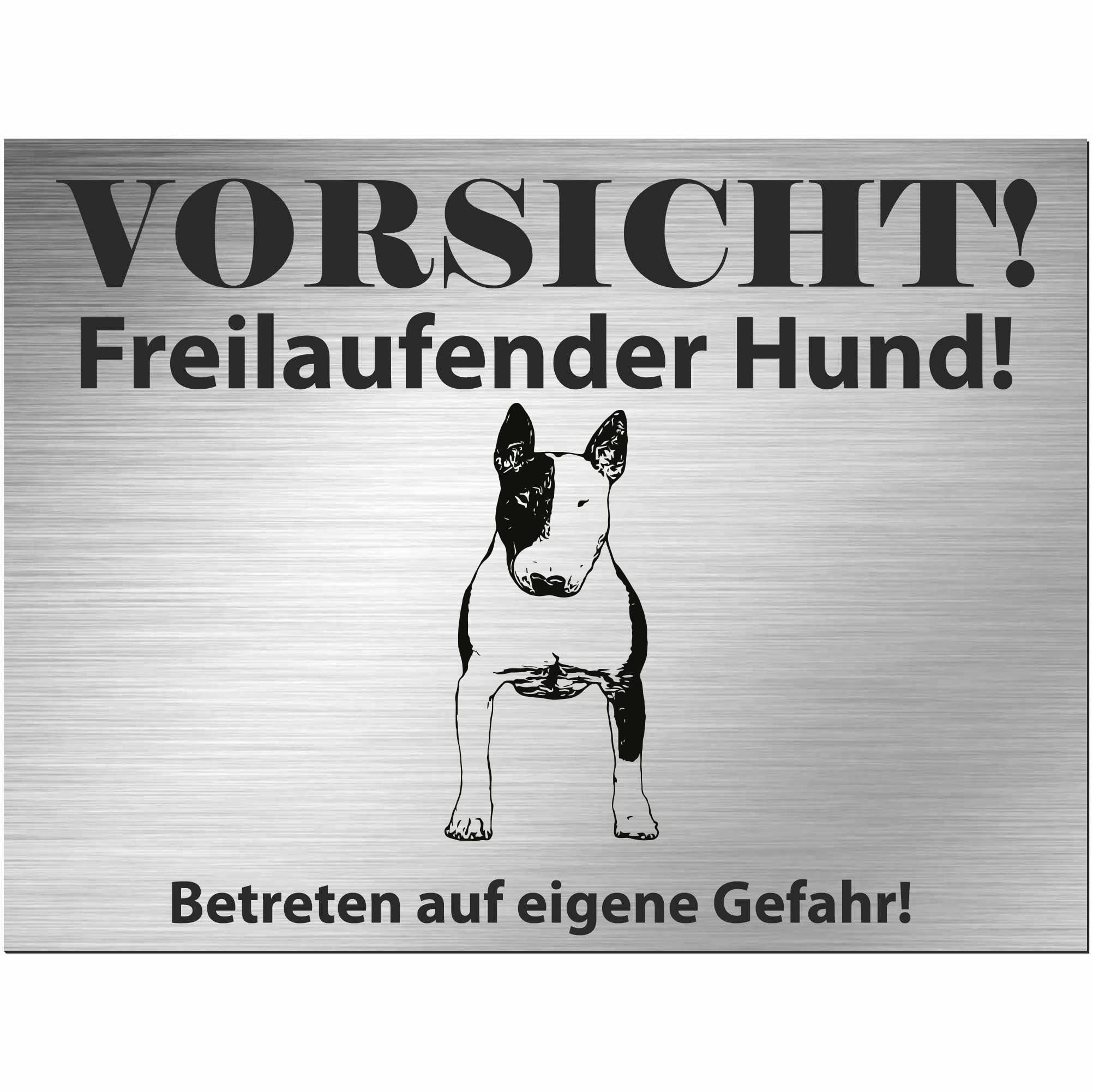 Plaque imprimée Bullterrier grand format résistante aux UV pour portail