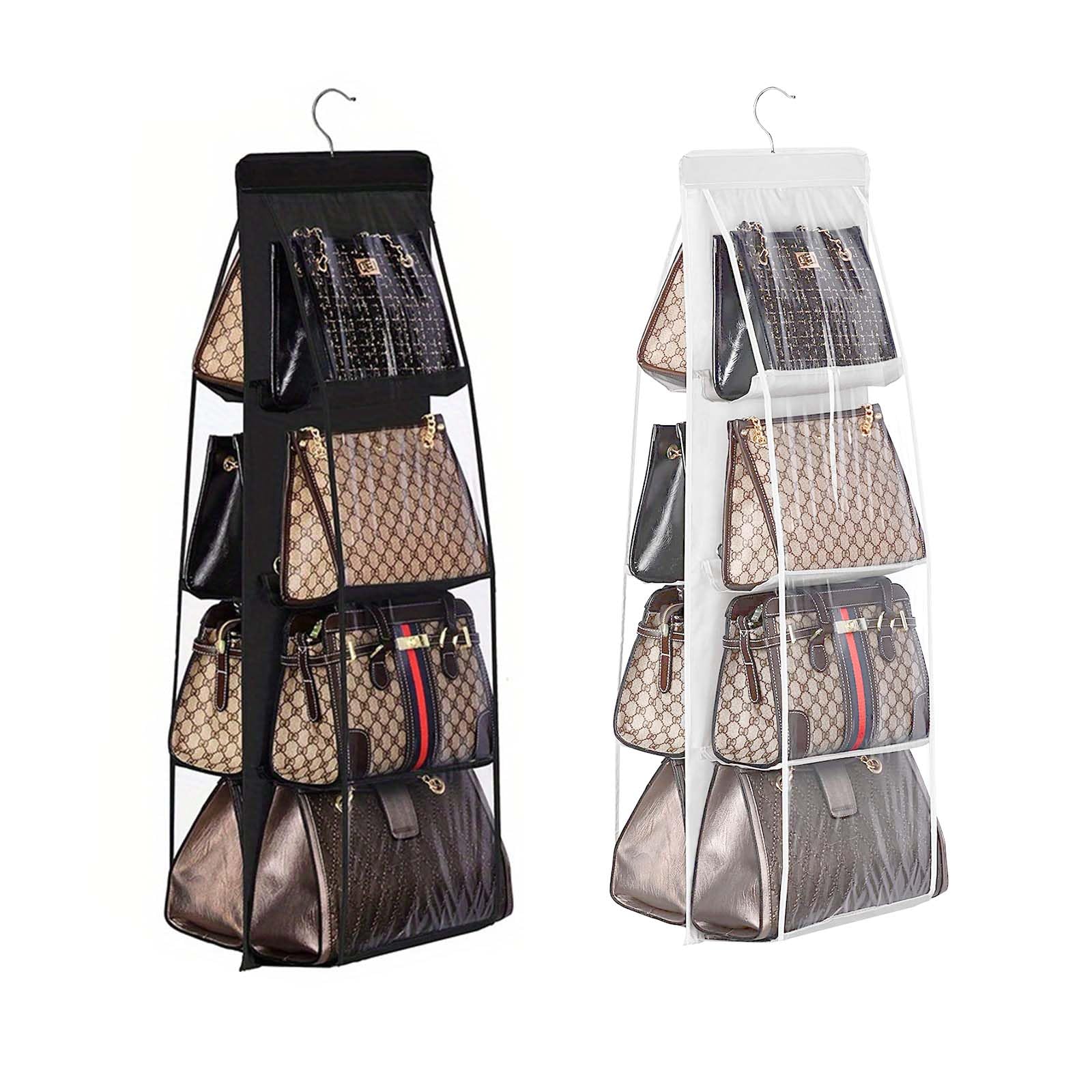 2 pezzi,Borsa Organizzatore Armadio,Porta Borse Organizer Armadio,Organizzatore Tessuto da Porta,Traspiranti Organizzatore Borsa Armadio,Portaborsa Armadio,Scaffale da appendere a 8 scomparti