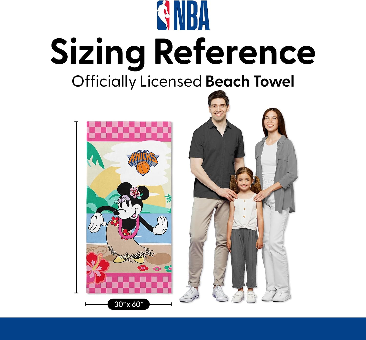 Northwest NBA Disney Microfiber Beach Towel, Lightweight Quick Dry Absorbent Bath Pool Swim Travel Gear, 30 x 60 Inches