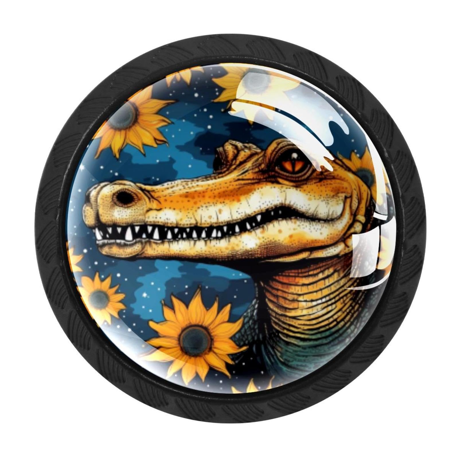 Chenzzzz Multicolored 15 4 Pack Crocodile Starry Sunflower Drawer Knob Cabinet Hardware