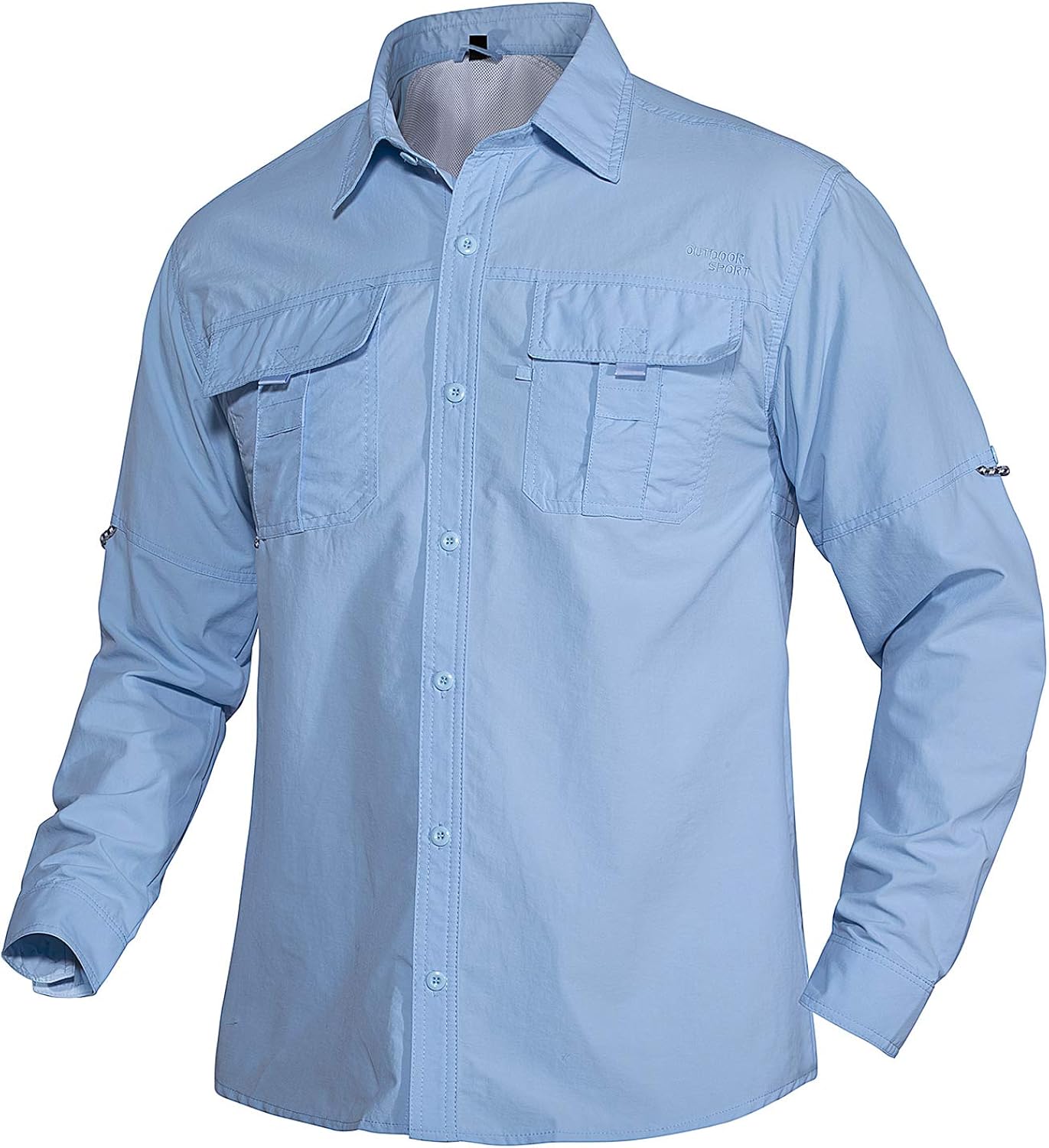 TACVASEN Men's Quick Dry Work Shirts Long Sleeve Tactical Training Hiking Cargo Shirts with Pockets