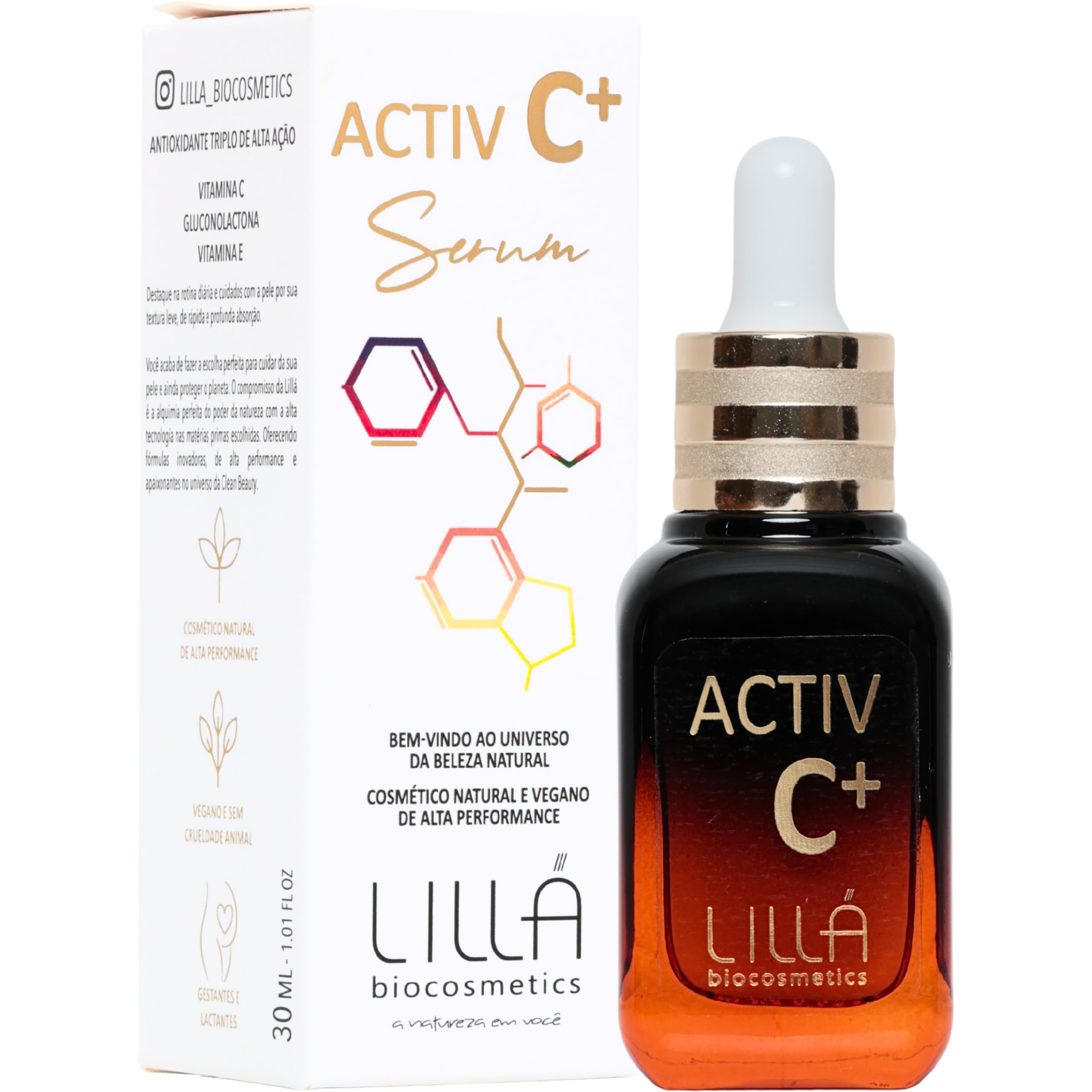 Activ C+ Sérum Facial Antioxidante, Vitamina C Microencapsulada com Gluconolactona e