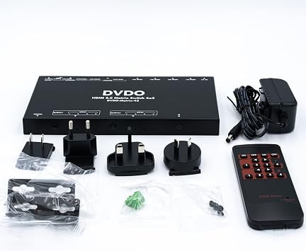 DVDO HDMI Matrix Switcher 4x2 | Ultra HD 4K HDMI Matrix Switch | Supports up to 4K Ultra HD and DCI Resolutions | Maximum Data Rate of 18 Gbps