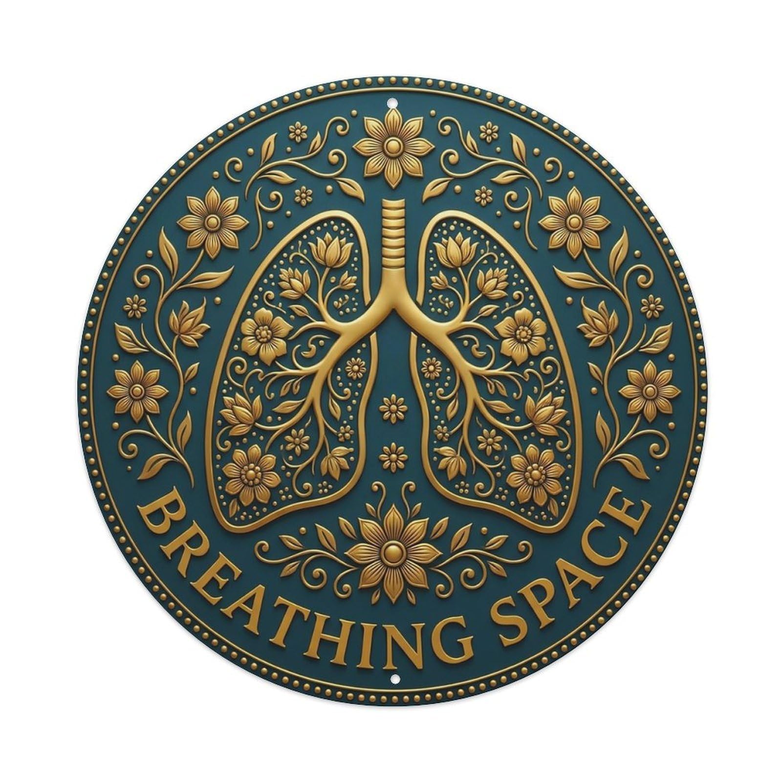Vintage Breathing Space Flower Zen Yoga Metal Tin Sign
