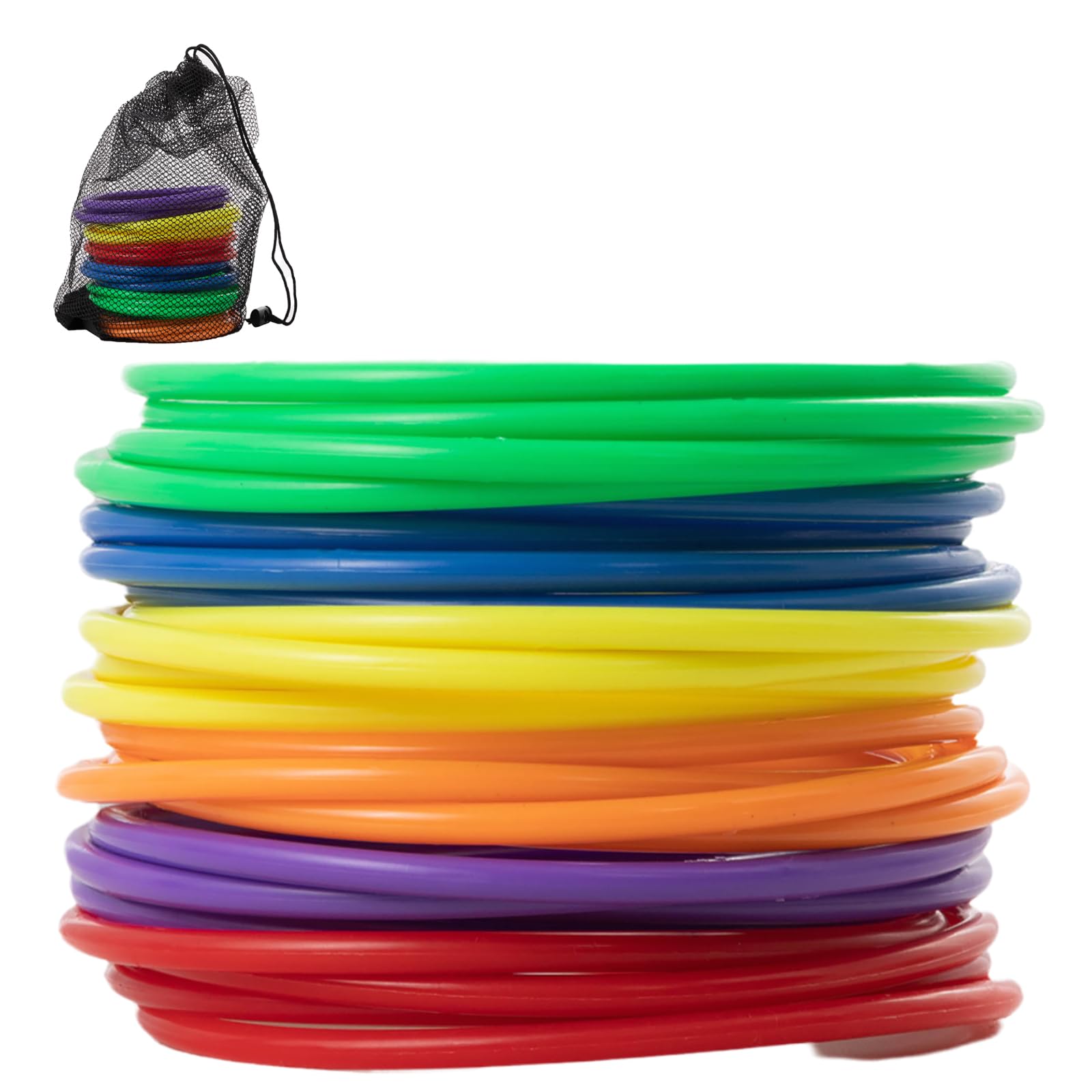 Generic 24 Pcs Multicolor Plastic Ring Toss Game for Kids and Outdoor Toss Rings for Speed and Agility Practice Game