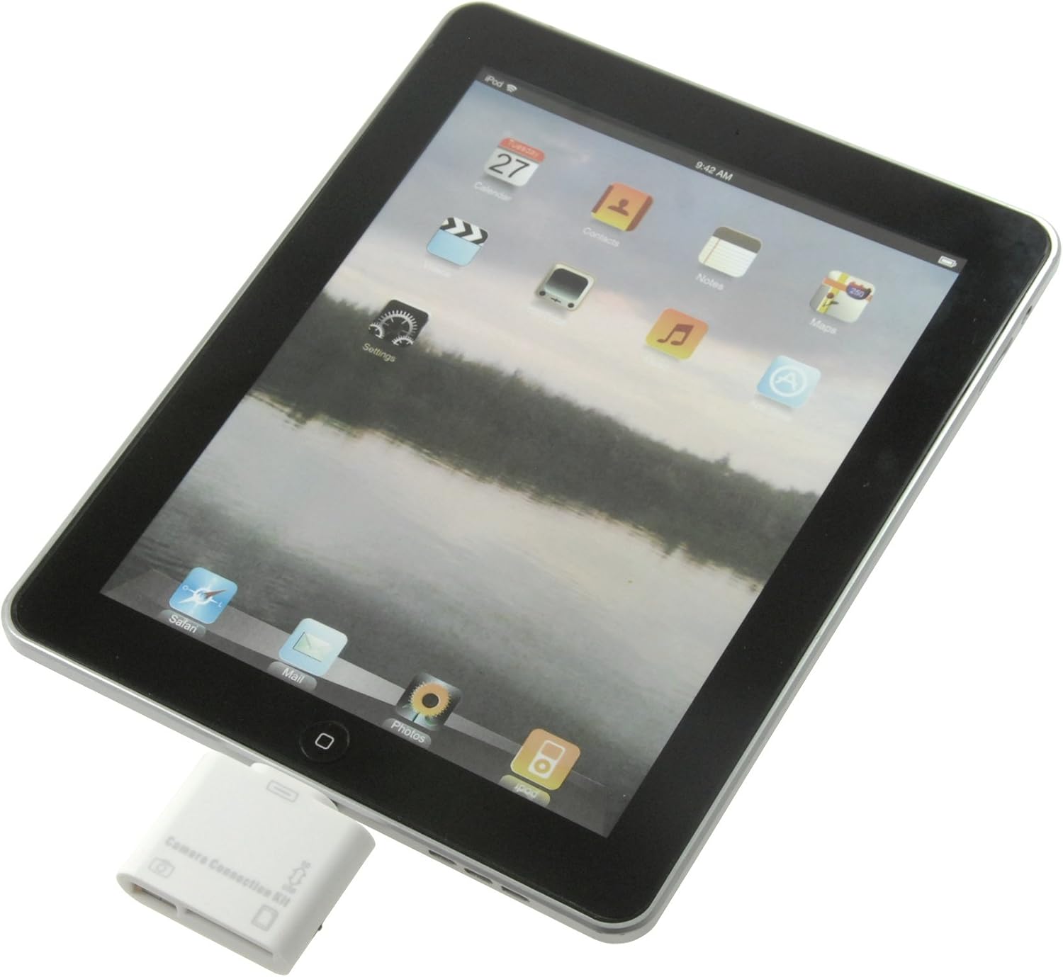 New iPad 3 2 in 1 Camera Connection Kit / Card Reader for Apple iPad 3 & iPad 2 & iPad (works with iPad 4 with Lightning to 30 Pin Adapter) - SUPPORTS IOS 6 & BELOW