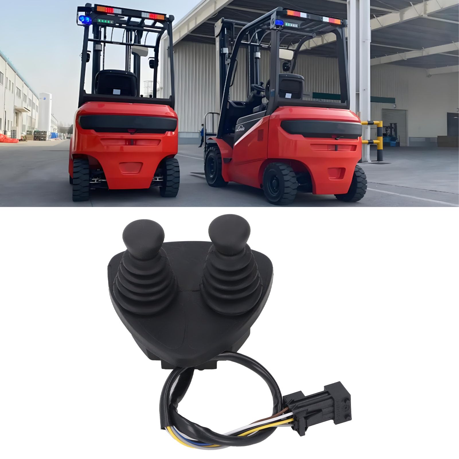 Jeffergarden Sostituzione Joystick di Controllo Carrello Elevatore, Doppia Impugnatura in Lega di Alluminio per 335 336, Applicazioni Multiple, Costruzione Durevole, Controllo Operatore Migliorato