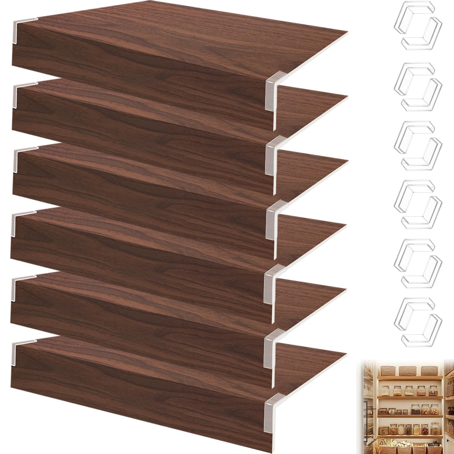 Zorblaze 6 Pcs Wire Shelf Covers,16x9x1.6in PVC Wire Rack Covers(Not Wood)-0.31" Thick,Moisture-Resistant & Easy-to-Clean Organizer Liners for Office,