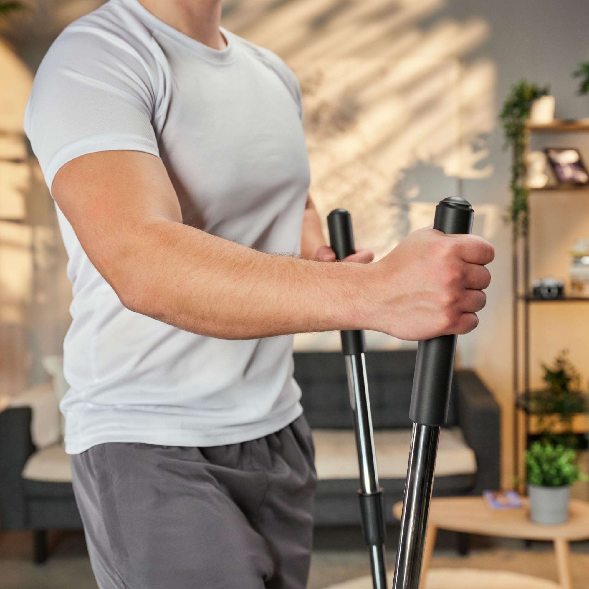 Hop-Sport Swing Stepper HS-050S Norg, Up-Down-Side-Stepper für Zuhause mit Haltegriffen, Expander & LCD-Display, Ganzkörpertraining mit einem Sportgerät