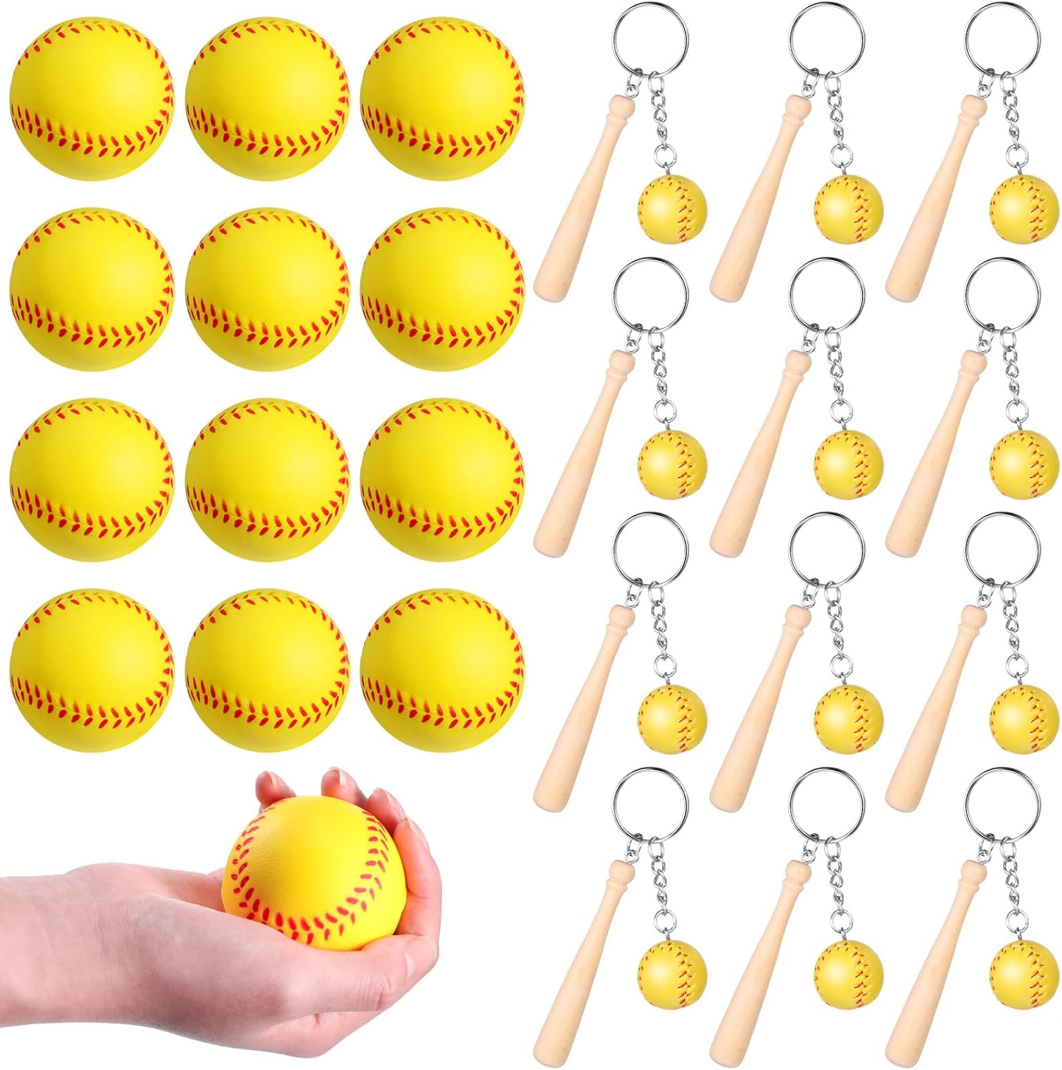 24 Pcs Softball Party Favors 12 Mini Softball Stress Ball