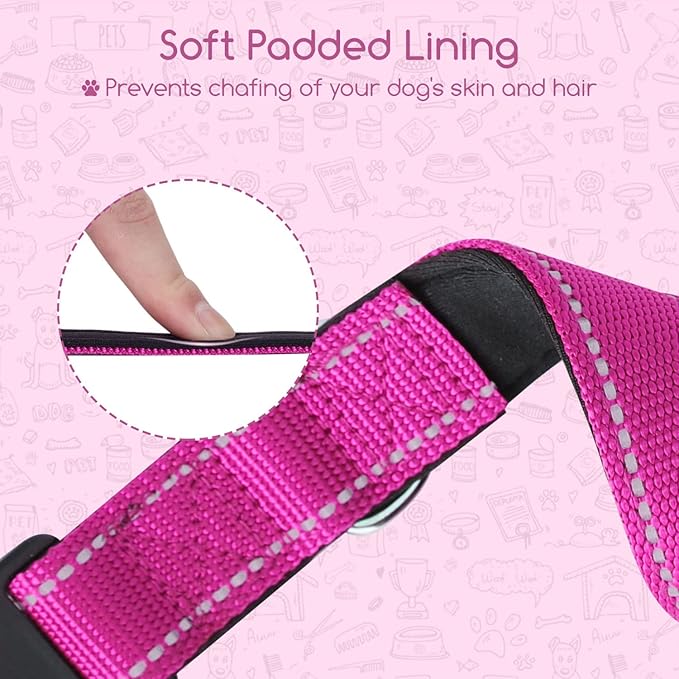 Collar para perro grande ajustable reflectante con seguro miniatura 2