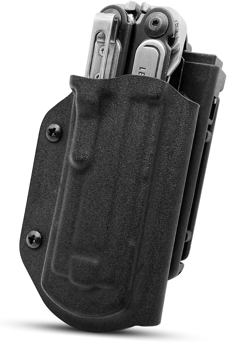 Kydex Multitool Sheath for Leatherman ARC, Dual Clips, Adjustable Retention | 1.5 mm rigid Kydex, one-handed draw, positive click, locking clip fits 2.05 in belts, horizontal or vertical carry