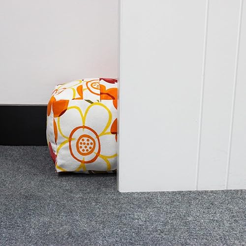 Vista 138 de Tope de puerta decorativo con peso, tope de puerta de tela con asa, cubo cuadrado resistente, protectores de pared para el hogar, oficina, A