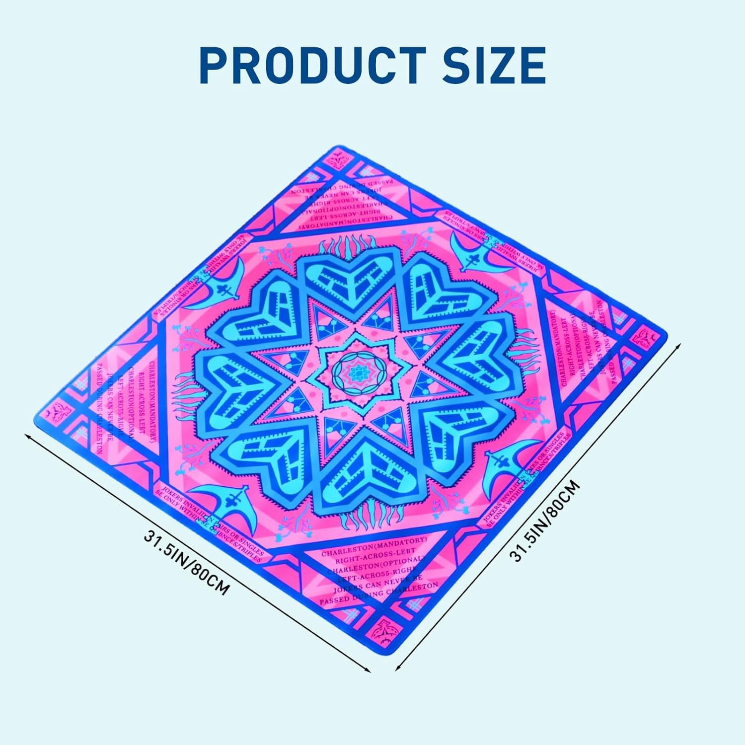 Mahjong Mat - No Creases Mahjong Mat with Game Rules, Dices and Carrying Bag, Large Size, Non-Slip & Noise Reduction Gaming Mat, Perfect for Poker, Board Games, Card Games and Dominoes(Purple)