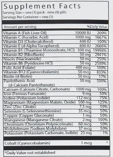 Miniatura 2 de Vital Bulk Daily Health Kit Paquete de multivitaminas y minerales caja de 30 unidades - Multivitamínico para hombres y mujeres - Contiene vitamina C
