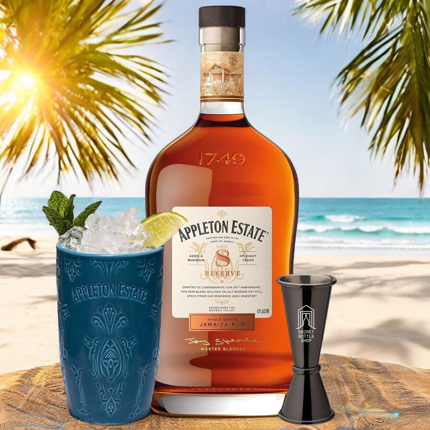 Appleton Estate 8 Year Old Rum Mai Tai Tiki Cup & Jigger Gift Set