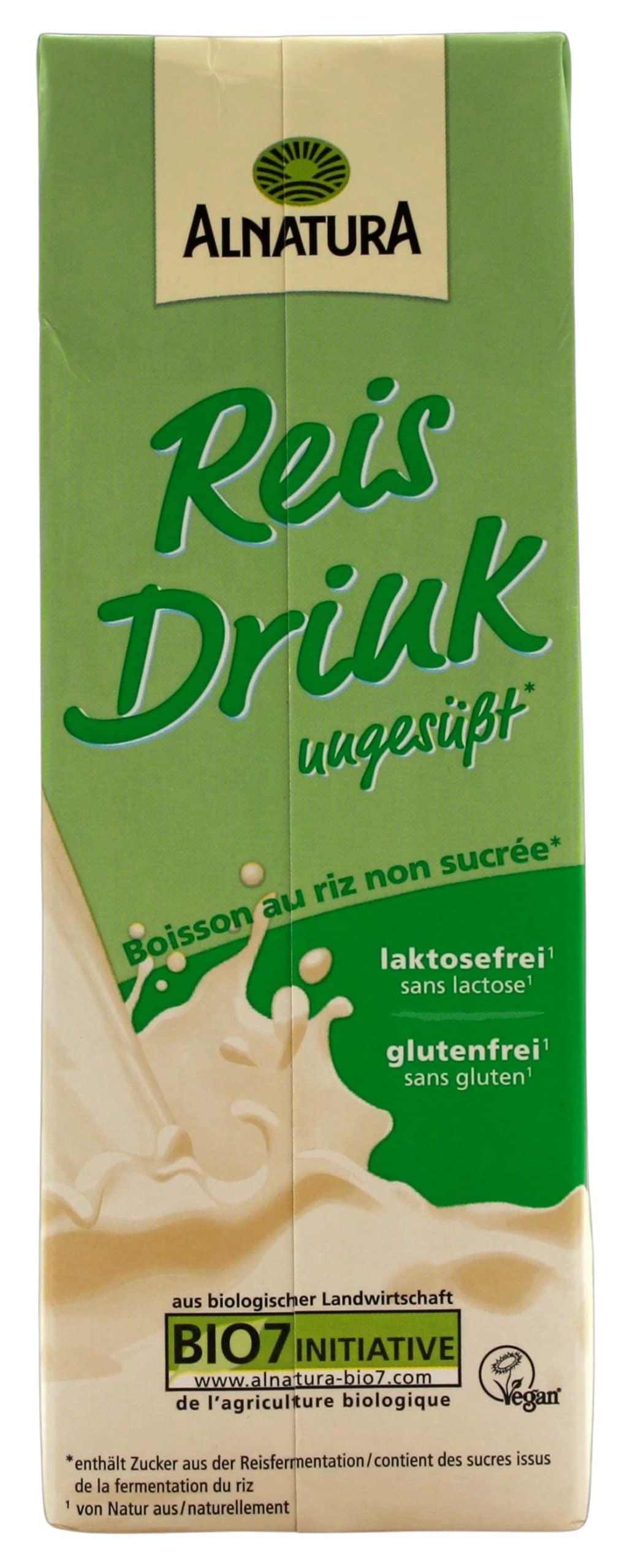 Alnatura Bio Reis Drink ungesüßt vegan, 8er Pack (8 x 1 l)