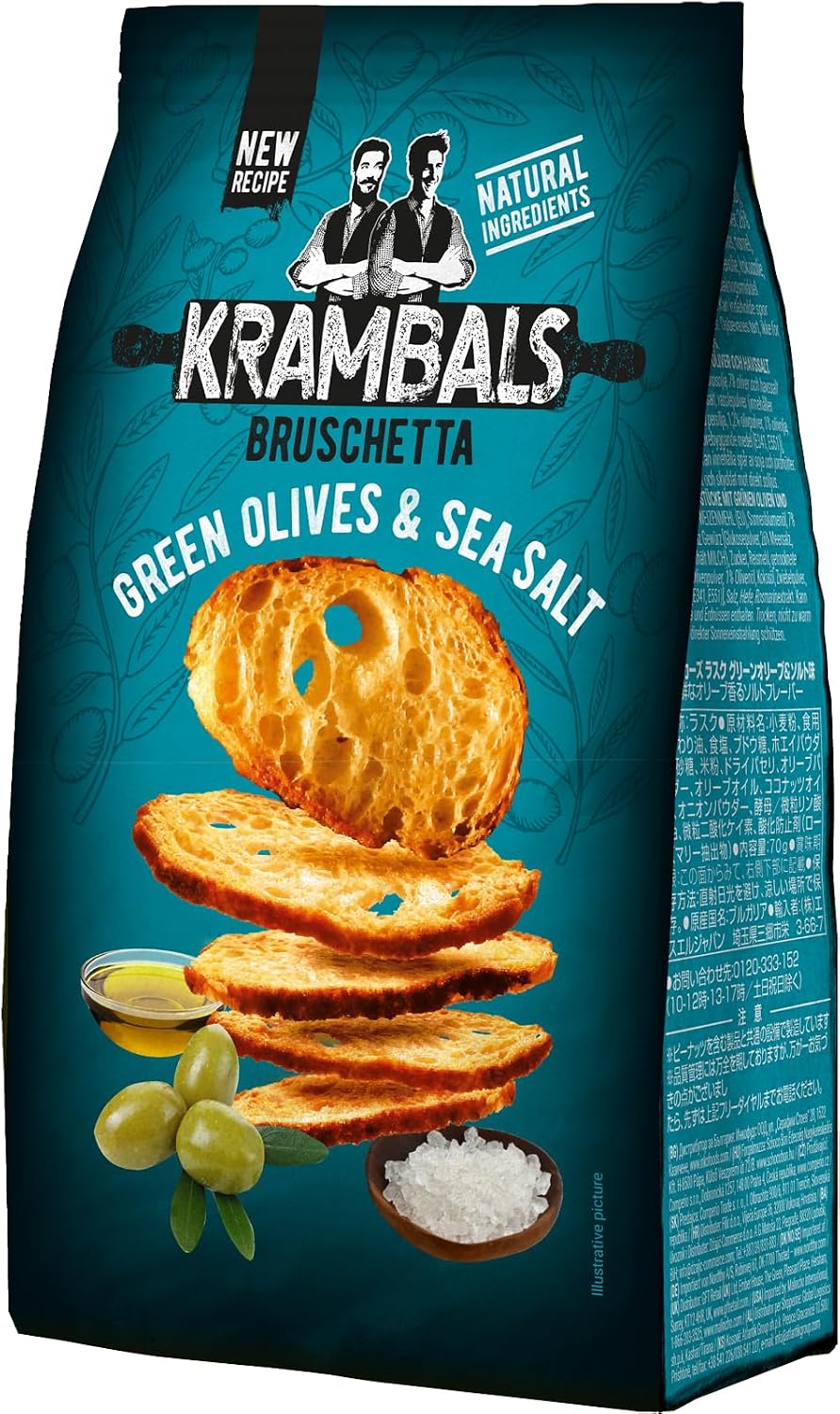 Bruschetta Green Olives 70g – Snacks sabor azeitonas verdes
