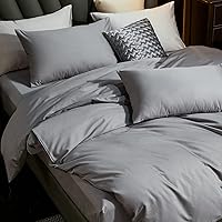 Vista 175 de MooMee Queen Duvet Cover Set, 100% Extra Long Staple Cotton 600 Thread Count Sateen Silky Soft Breathable Durable Luxury Hotel Quality Bedding Set
