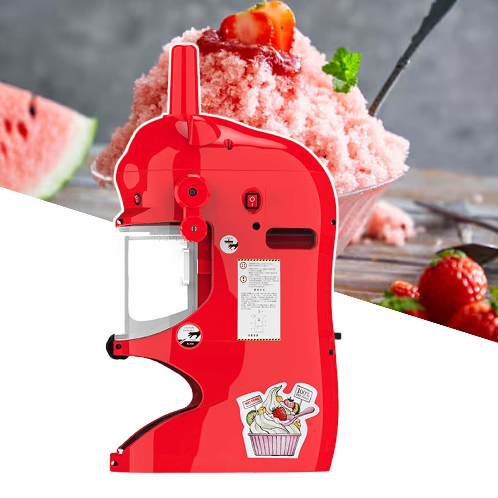 Rasoir à glace – Machine à flocons de neige de grande capacité avec épaisseur réglable, fonctionnement automatique, seau à glace de 2400 g avec couvercle pour cônes de neige et glace pilée