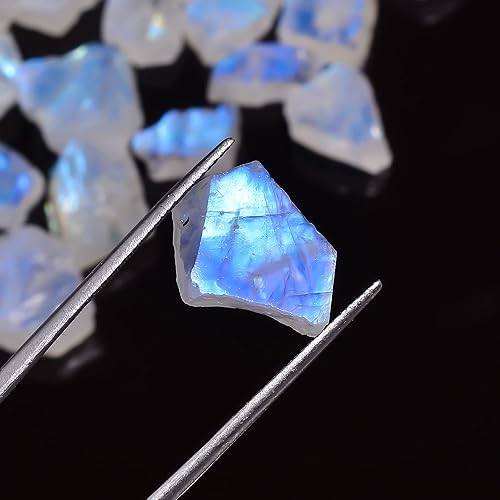 Miniatura 5 de 50 cts, 4-6pcs, Natural Rainbow Moonstone Rough Gemstone, Raw Crystals, Moonstone Rock, Jewelry Making Supplies, Chakra Healing Crafts & DIY Stone