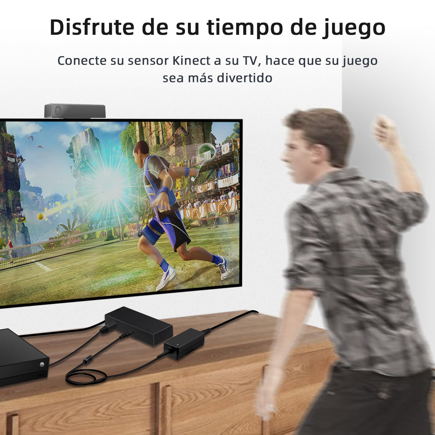 Mcbazel Adaptador Xbox Kinect para convertidor de Sensor Kinect 2.0 con Fuente de alimentación Compatible con Xbox One Slim/Xbox One X/Win11/ 8/8.1/10 con Enchufe Europeo